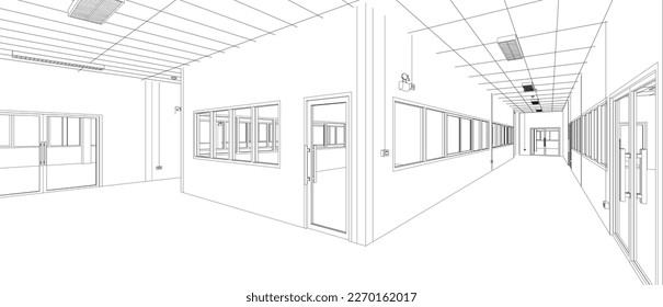 3D illustration of industrial building