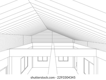 3D illustration of industrial building