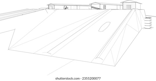 3D-Illustration des Industriegebäudes