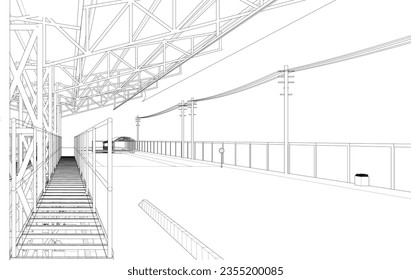 3D illustration of industrial building