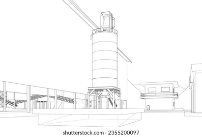 3D illustration of industrial building