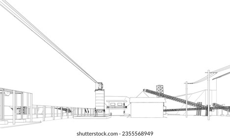 3D illustration of industrial building