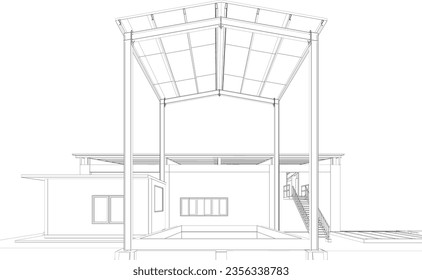 3D illustration of industrial building