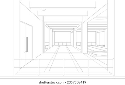 3D illustration of industrial building