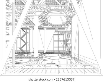 3D illustration of industrial building