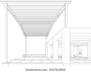 3D illustration of industrial building