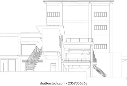 3D illustration of industrial building