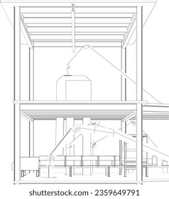 3D illustration of industrial building
