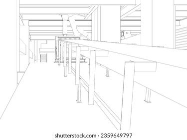 3D illustration of industrial building