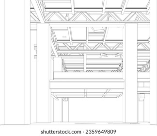 3D illustration of industrial building