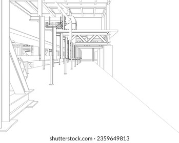 3D illustration of industrial building