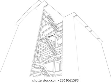 3D illustration of industrial building
