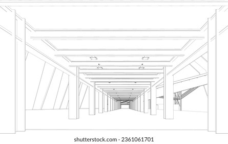 3D illustration of industrial building