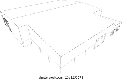 3D illustration of industrial building