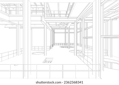 3D illustration of industrial building