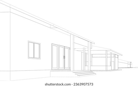 3D illustration of industrial building
