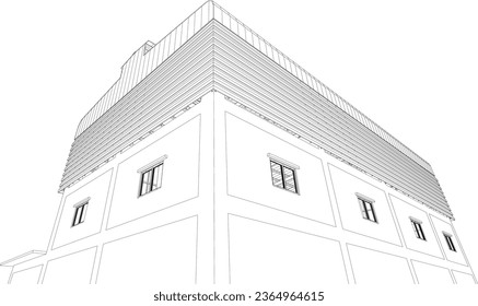 3D illustration of industrial building