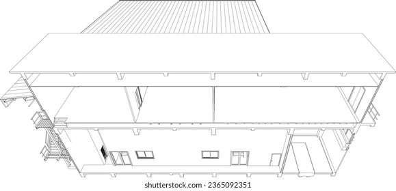 3D illustration of industrial building