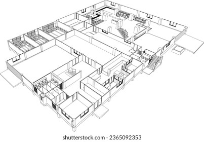 3D illustration of industrial building