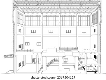 3D illustration of industrial building