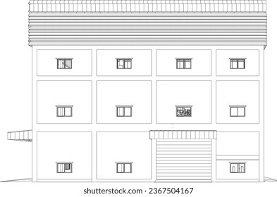 3D illustration of industrial building