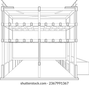 3D illustration of industrial building