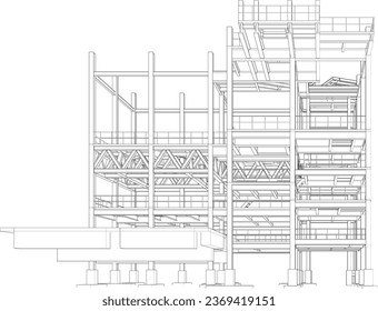 3D illustration of industrial building