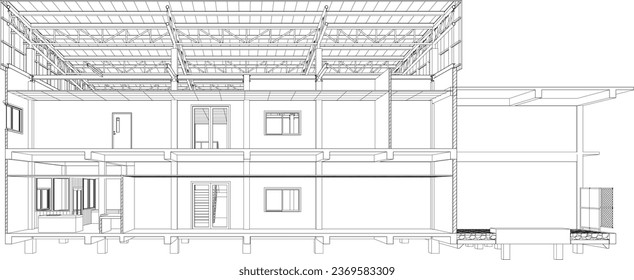 3D illustration of industrial building