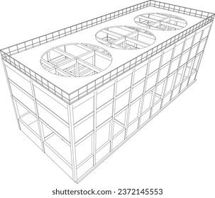 3D illustration of industrial building