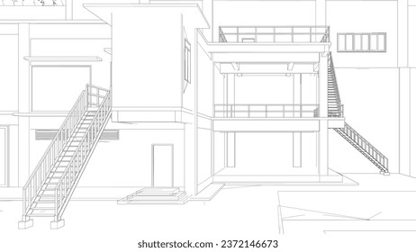 3D illustration of industrial building
