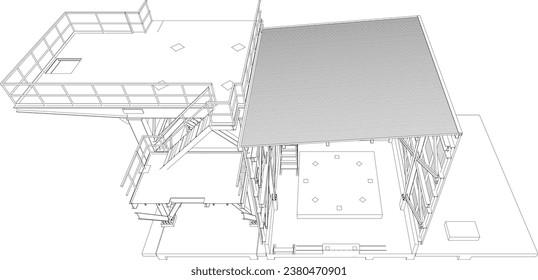 3D illustration of industrial building