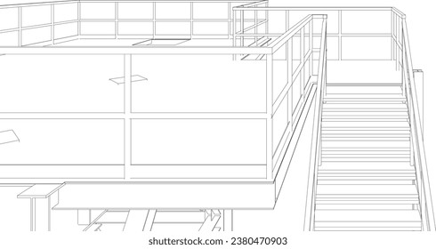 3D illustration of industrial building