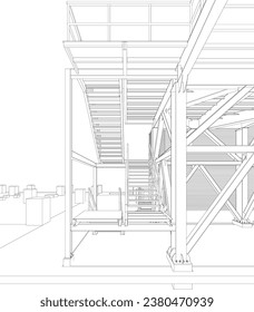 3D illustration of industrial building