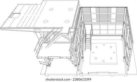 3D illustration of industrial building