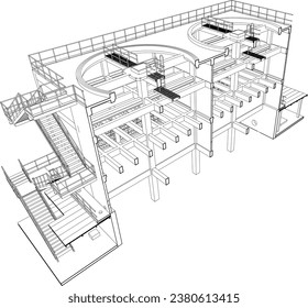 3D illustration of industrial building