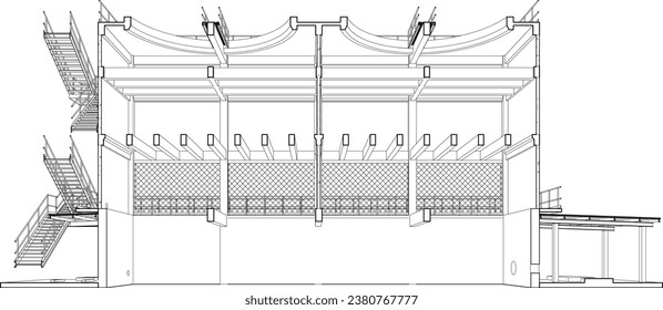 3D illustration of industrial building