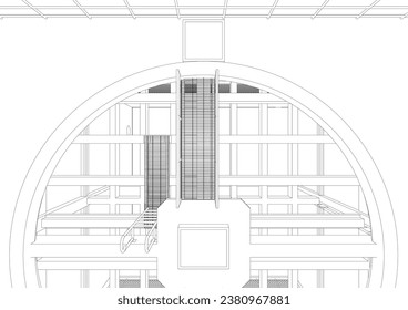 3D illustration of industrial building