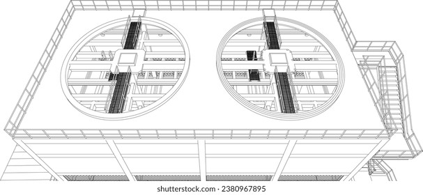 3D illustration of industrial building