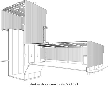 3D illustration of industrial building