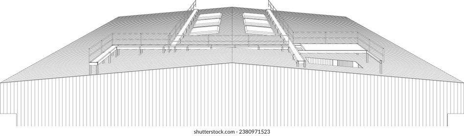 3D illustration of industrial building