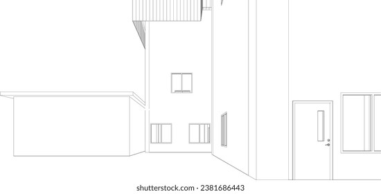 3D illustration of industrial building