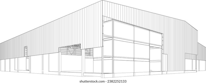 3D illustration of industrial building