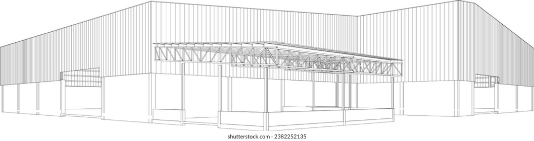 3D illustration of industrial building