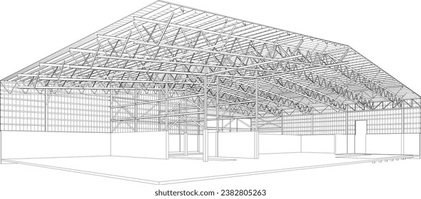 3D illustration of industrial building