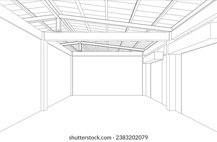 3D illustration of industrial building