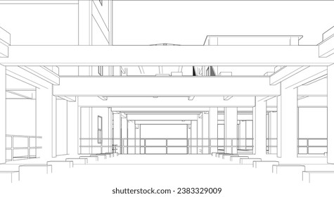 3D illustration of industrial building