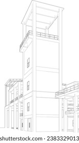 3D illustration of industrial building