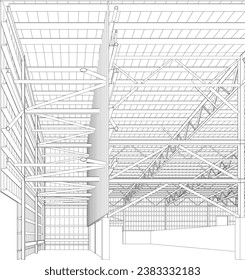 3D illustration of industrial building