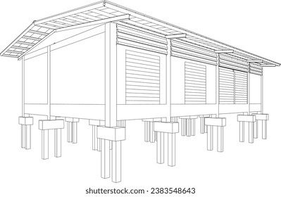 3D illustration of industrial building