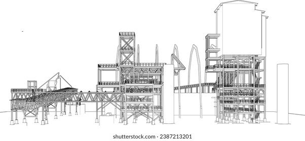 3D illustration of industrial building